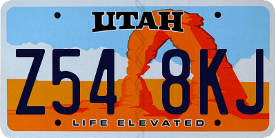 UT license plate Z548KJ