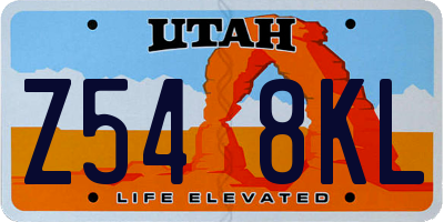 UT license plate Z548KL