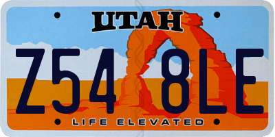 UT license plate Z548LE