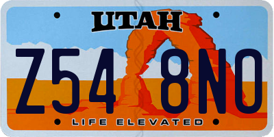 UT license plate Z548NO