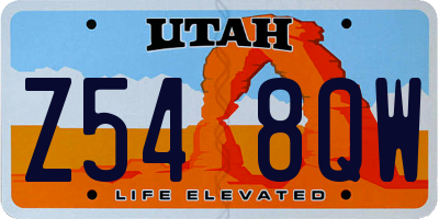 UT license plate Z548QW