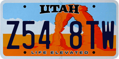 UT license plate Z548TW