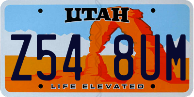 UT license plate Z548UM