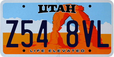 UT license plate Z548VL