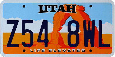 UT license plate Z548WL