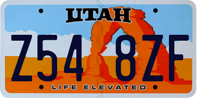 UT license plate Z548ZF