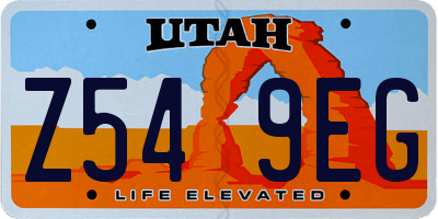 UT license plate Z549EG