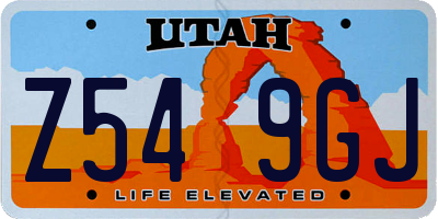 UT license plate Z549GJ