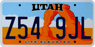 UT license plate Z549JL
