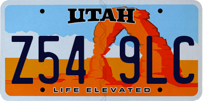UT license plate Z549LC