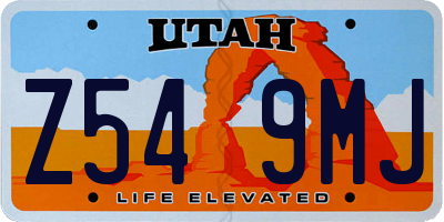 UT license plate Z549MJ