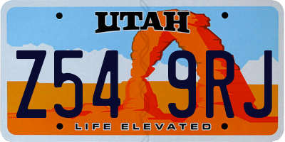 UT license plate Z549RJ