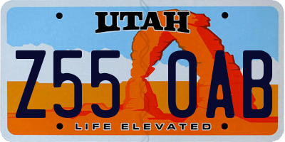 UT license plate Z550AB