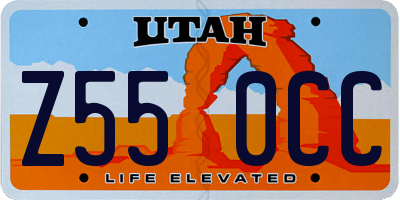 UT license plate Z550CC
