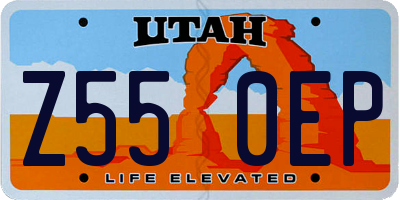 UT license plate Z550EP