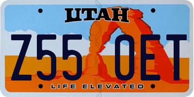 UT license plate Z550ET
