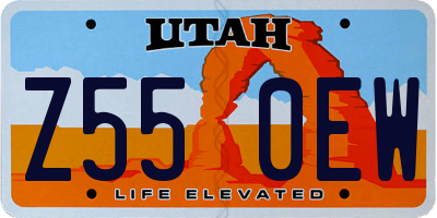 UT license plate Z550EW