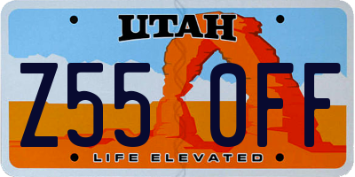 UT license plate Z550FF