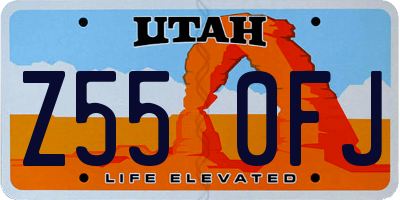 UT license plate Z550FJ
