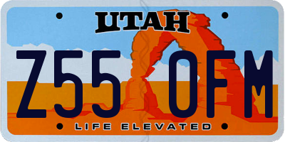 UT license plate Z550FM