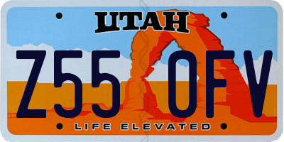 UT license plate Z550FV