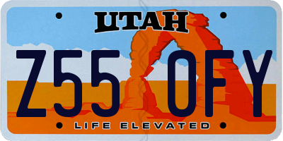 UT license plate Z550FY
