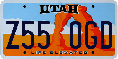 UT license plate Z550GD