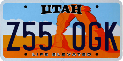 UT license plate Z550GK