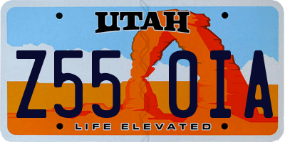 UT license plate Z550IA