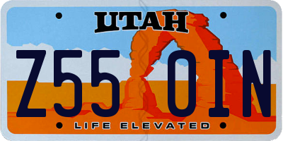 UT license plate Z550IN
