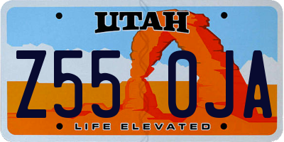 UT license plate Z550JA