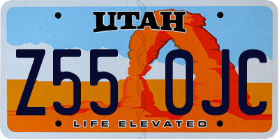 UT license plate Z550JC