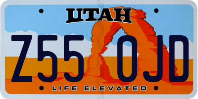 UT license plate Z550JD