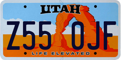 UT license plate Z550JF