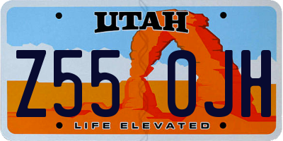 UT license plate Z550JH