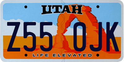 UT license plate Z550JK