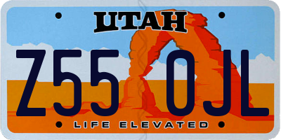 UT license plate Z550JL