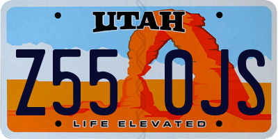 UT license plate Z550JS
