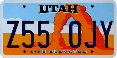 UT license plate Z550JY