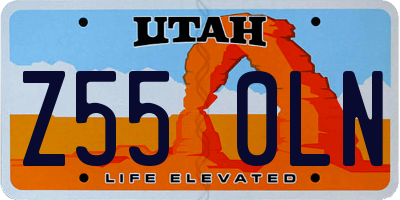 UT license plate Z550LN
