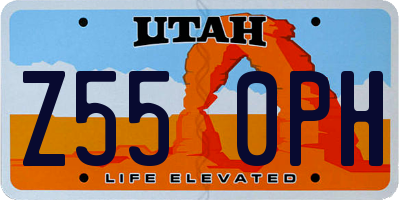 UT license plate Z550PH