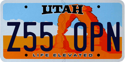 UT license plate Z550PN