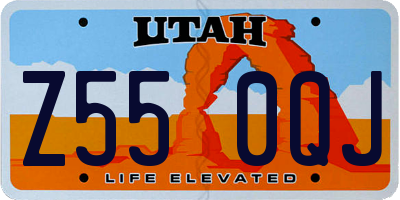 UT license plate Z550QJ