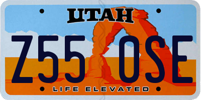 UT license plate Z550SE