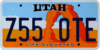 UT license plate Z550TE