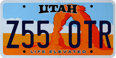 UT license plate Z550TR