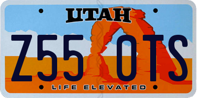 UT license plate Z550TS