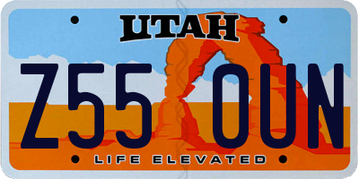 UT license plate Z550UN
