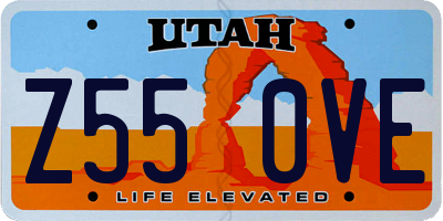 UT license plate Z550VE