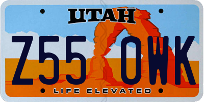 UT license plate Z550WK